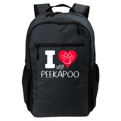 I Love My Peekapoo I Heart My Peekapoo Pekingese Poodle Mix Cool Gift Daily Commute Backpack