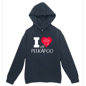 I Love My Peekapoo I Heart My Peekapoo Pekingese Poodle Mix Cool Gift Urban Pullover Hoodie