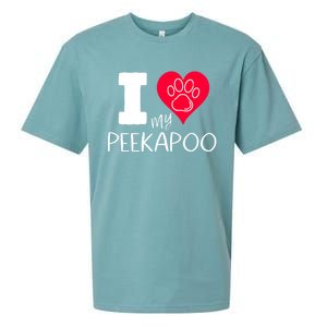 I Love My Peekapoo I Heart My Peekapoo Pekingese Poodle Mix Cool Gift Sueded Cloud Jersey T-Shirt