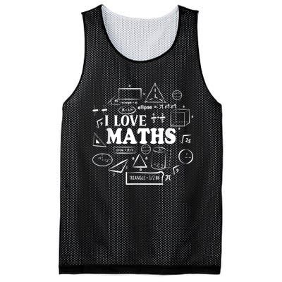 I Love Maths Maths Lovers Funny Math Teachers Math Mesh Reversible Basketball Jersey Tank