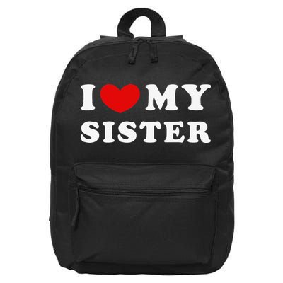 I Love My Sister I Heart My Sister 16 in Basic Backpack