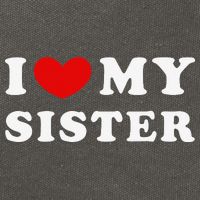 I Love My Sister I Heart My Sister Cotton Canvas Backpack