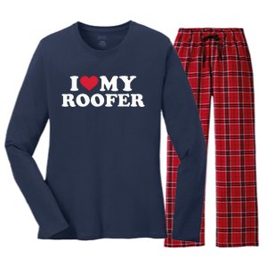 I Love My Roofer Women's Long Sleeve Flannel Pajama Set 