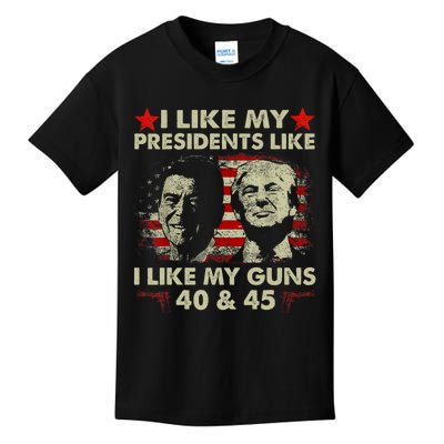 I Like My Presidents Like I Like My Guns 40 & 45 Vote Trump Kids T-Shirt