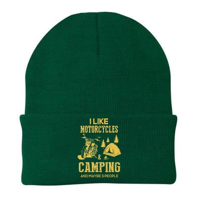 I Like Motorcycles And Camping And Maybe 3 People Knit Cap Winter Beanie