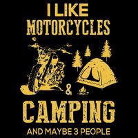 I Like Motorcycles And Camping And Maybe 3 People Cooling Performance Crew T-Shirt