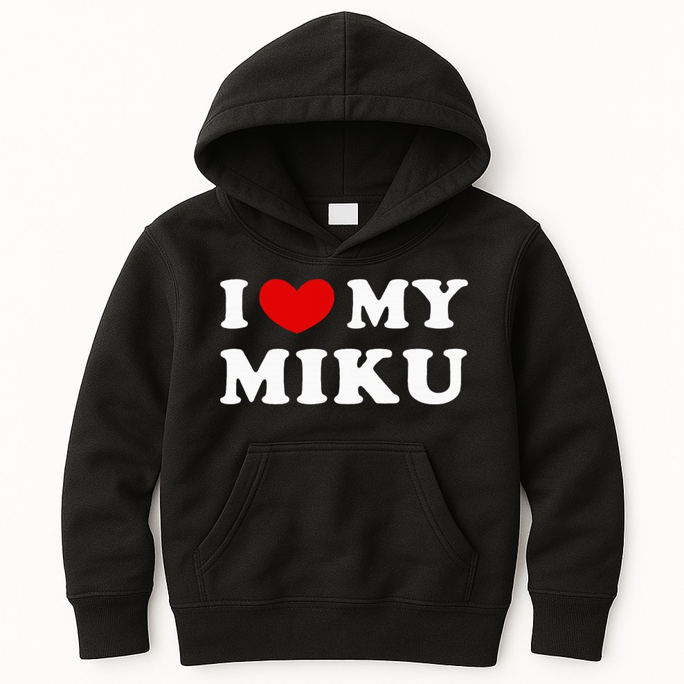 I Love My Miku, I Heart My Miku Kids Hoodie