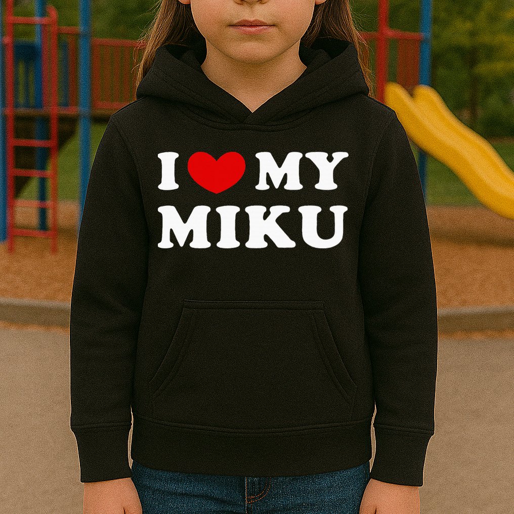 I Love My Miku, I Heart My Miku Kids Hoodie