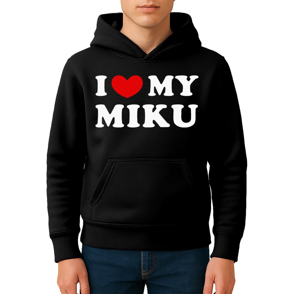 I Love My Miku, I Heart My Miku Kids Hoodie