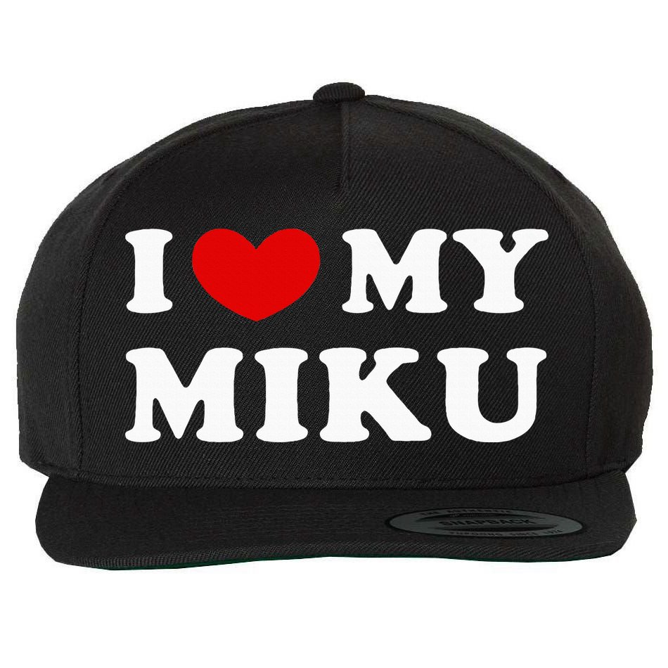 I Love My Miku, I Heart My Miku Wool Snapback Cap
