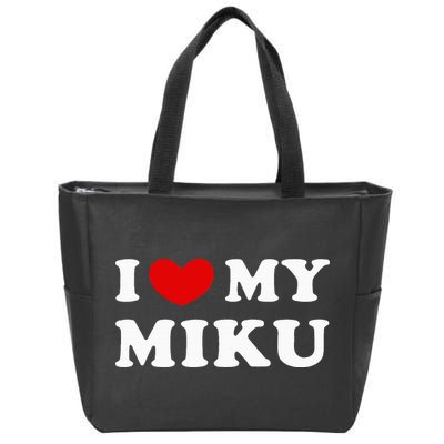 I Love My Miku, I Heart My Miku Zip Tote Bag