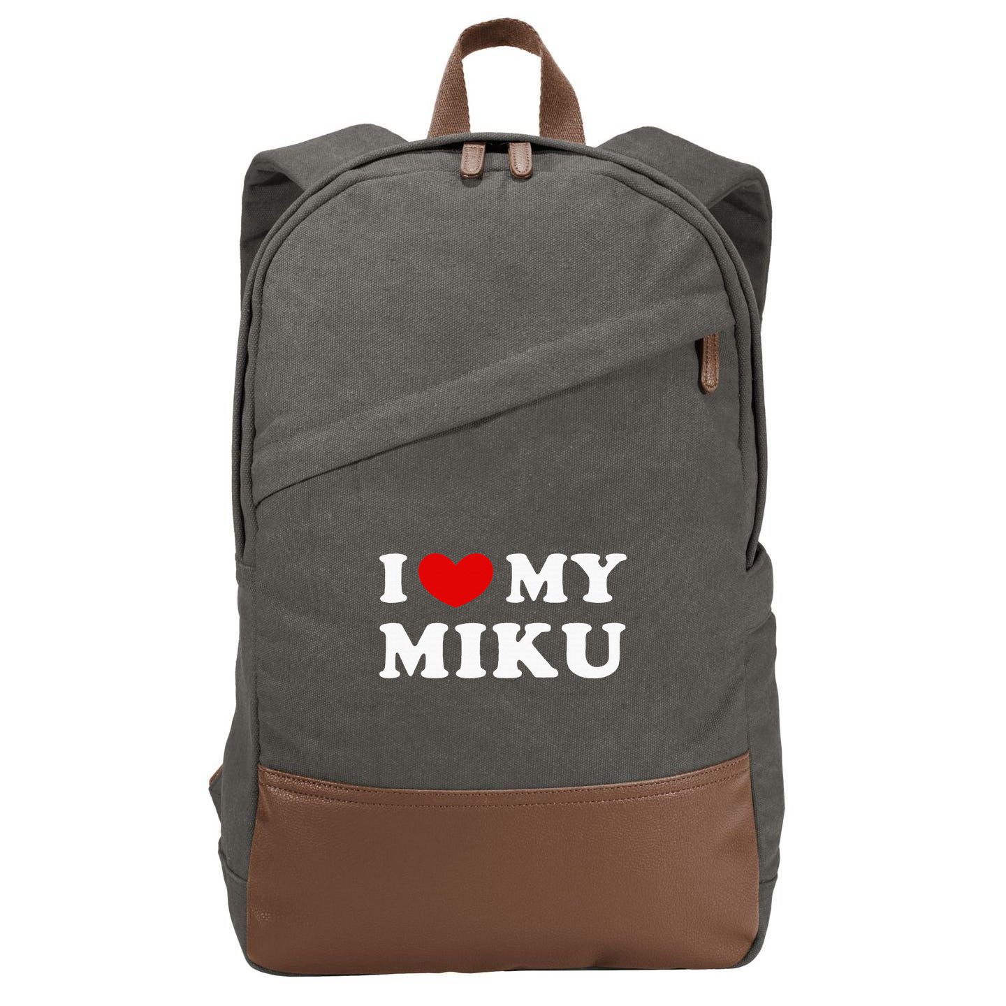I Love My Miku, I Heart My Miku Cotton Canvas Backpack