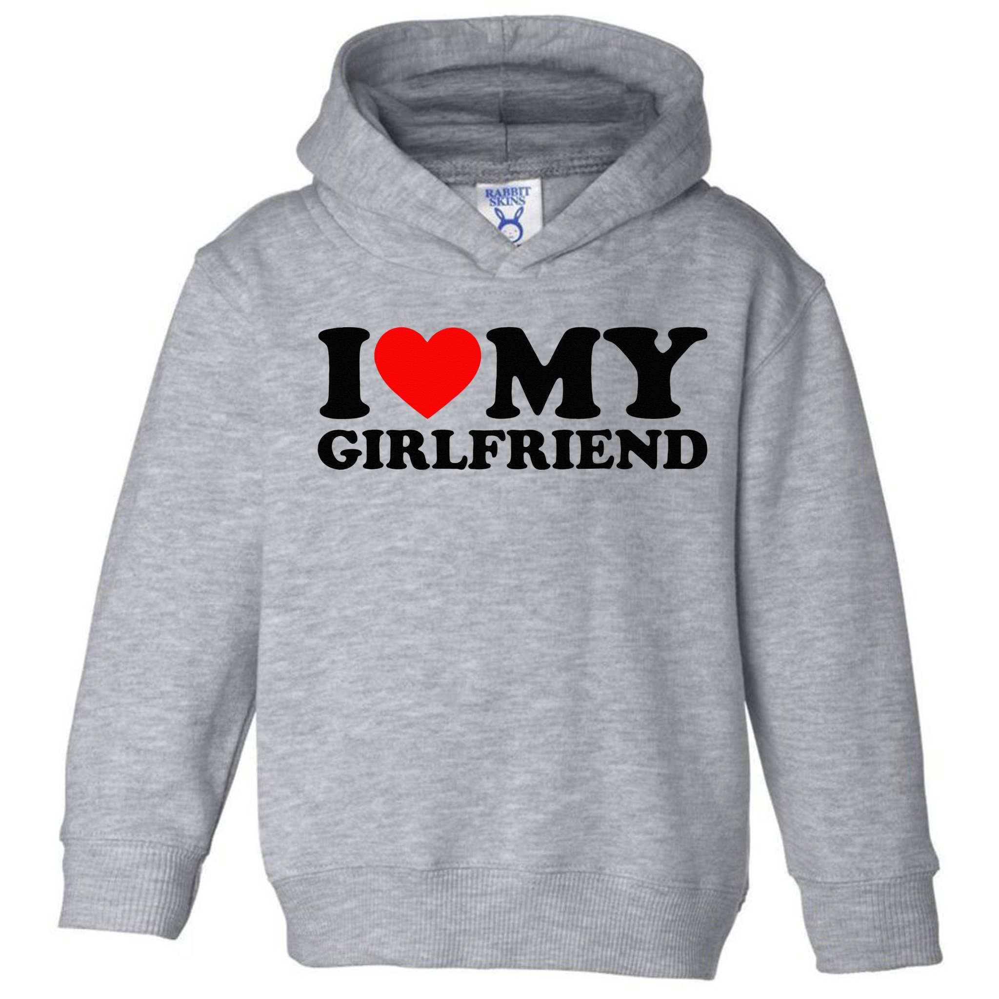 I Love My Girlfriend I Heart My Girlfriend Matching White Toddler Hoodie