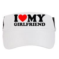 I Love My Girlfriend I Heart My Girlfriend Matching White Adult Drive Performance Visor