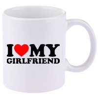 I Love My Girlfriend I Heart My Girlfriend Matching White 11oz C Handle Ceramic Mug