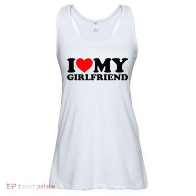I Love My Girlfriend I Heart My Girlfriend Matching White Ladies Essential Flowy Tank