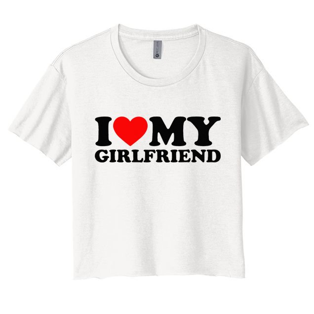 I Love My Girlfriend I Heart My Girlfriend Matching White Crop Top