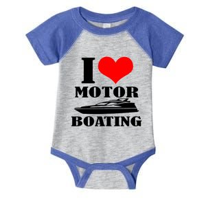 I Love Motor Boating Funny Boating Cool Gift Infant Baby Jersey Bodysuit