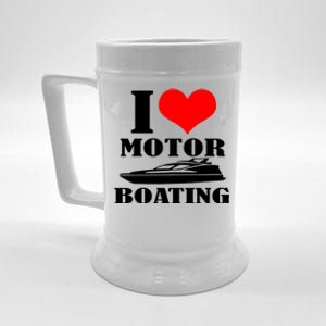 I Love Motor Boating Funny Boating Cool Gift Beer Stein