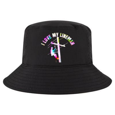 I Love My Line Electric Cable Line Wife Mom Gift Cool Comfort Performance Bucket Hat