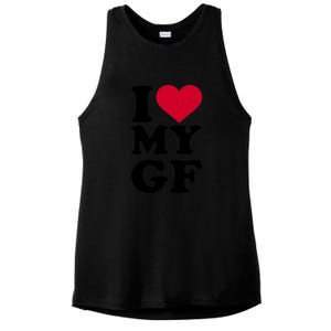 I Love My GF Girlfriend , I Love My GF Ladies PosiCharge Tri-Blend Wicking Tank