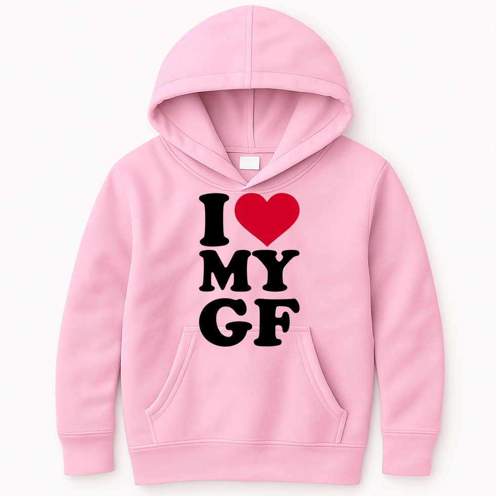 I Love My GF Girlfriend , I Love My GF Kids Hoodie