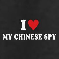 I Love My Chinese Spy I Heart My Chinese Spy 7 Panel Mesh Trucker Snapback Hat