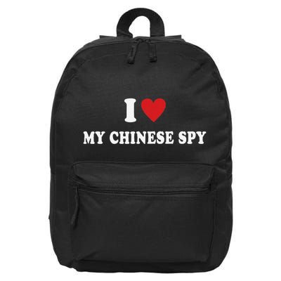 I Love My Chinese Spy I Heart My Chinese Spy 16 in Basic Backpack