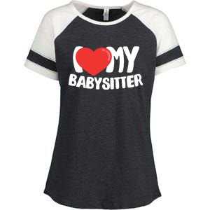 I Love My Sitter Great Gift Enza Ladies Jersey Colorblock Tee