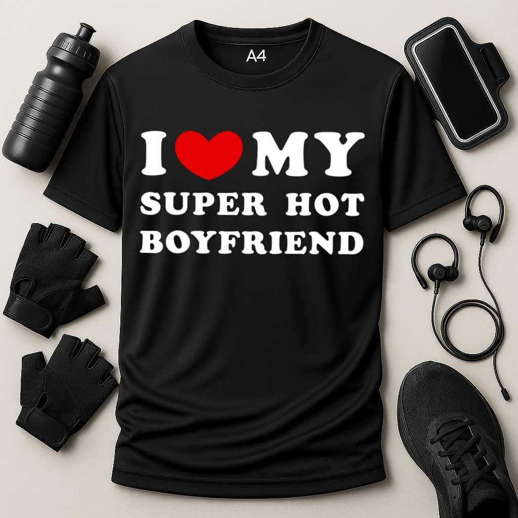 I Love My Super Hot Boyfriend I Heart My Super Hot Boyfriend Cooling Performance Crew T-Shirt