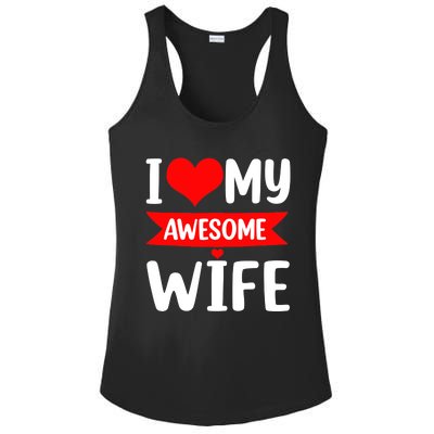 I Love My Wife Red Heart Valentines Day Matching Couple Ladies PosiCharge Competitor Racerback Tank