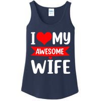 I Love My Wife Red Heart Valentines Day Matching Couple Ladies Essential Tank