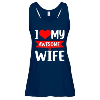 I Love My Wife Red Heart Valentines Day Matching Couple Ladies Essential Flowy Tank