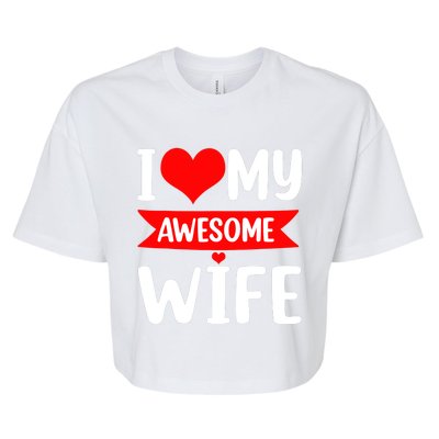 I Love My Wife Red Heart Valentines Day Matching Couple Bella+Canvas Jersey Crop Tee