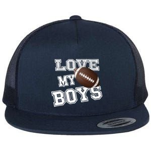 I Love My Football Gift For Momscute Giftcute Football Mom Great Gift Flat Bill Trucker Hat