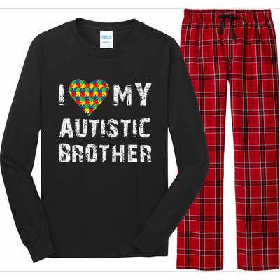 I Love My Autistic Brother Autism Awareness Day Long Sleeve Pajama Set