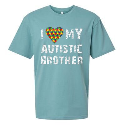 I Love My Autistic Brother Autism Awareness Day Sueded Cloud Jersey T-Shirt