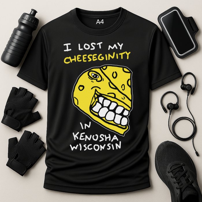 I Lost My Cheeseginity In Kenosha Wisconsin, Meme Funny Cooling Performance Crew T-Shirt