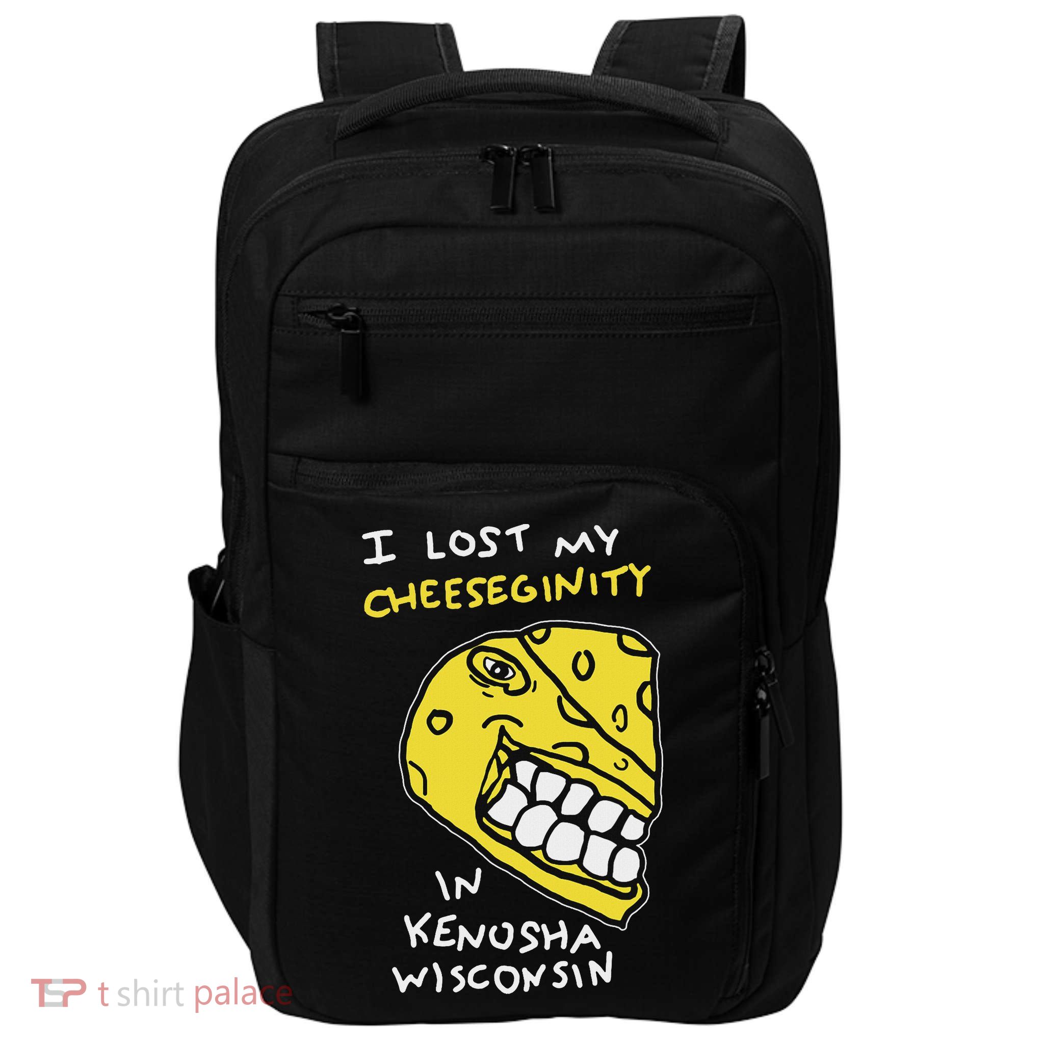I Lost My Cheeseginity In Kenosha Wisconsin, Meme Funny Impact Tech Backpack