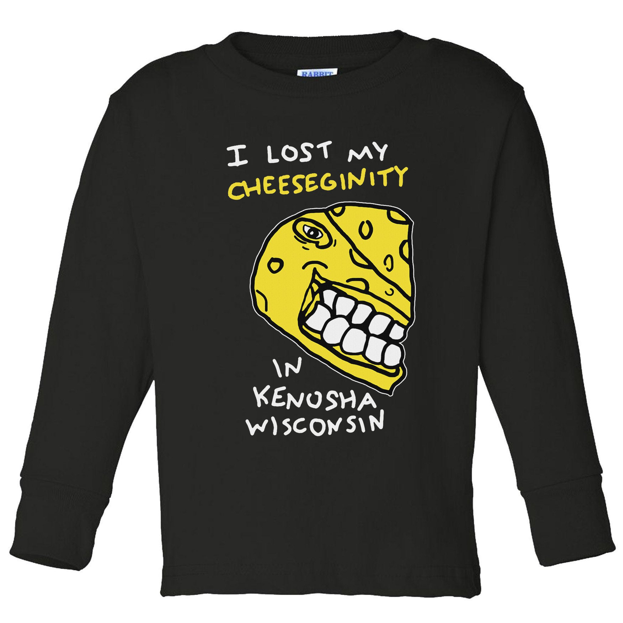 I Lost My Cheeseginity In Kenosha Wisconsin, Meme Funny Toddler Long Sleeve Shirt