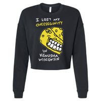 I Lost My Cheeseginity In Kenosha Wisconsin, Meme Funny Cropped Pullover Crew