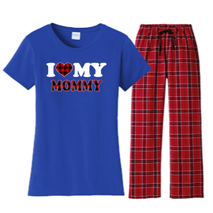 I Love My Mommy Happy Valentines Day Cool Gift Women's Flannel Pajama Set