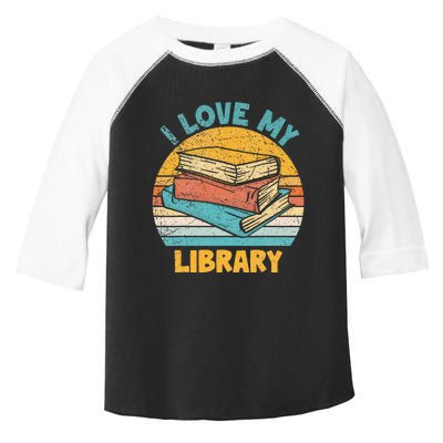 I Love My Library Sunset For Book Lovers Readers Librarian Toddler Fine Jersey T-Shirt