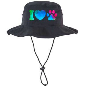 I Love My Dog Paw Print Colorful Legacy Cool Fit Booney Bucket Hat