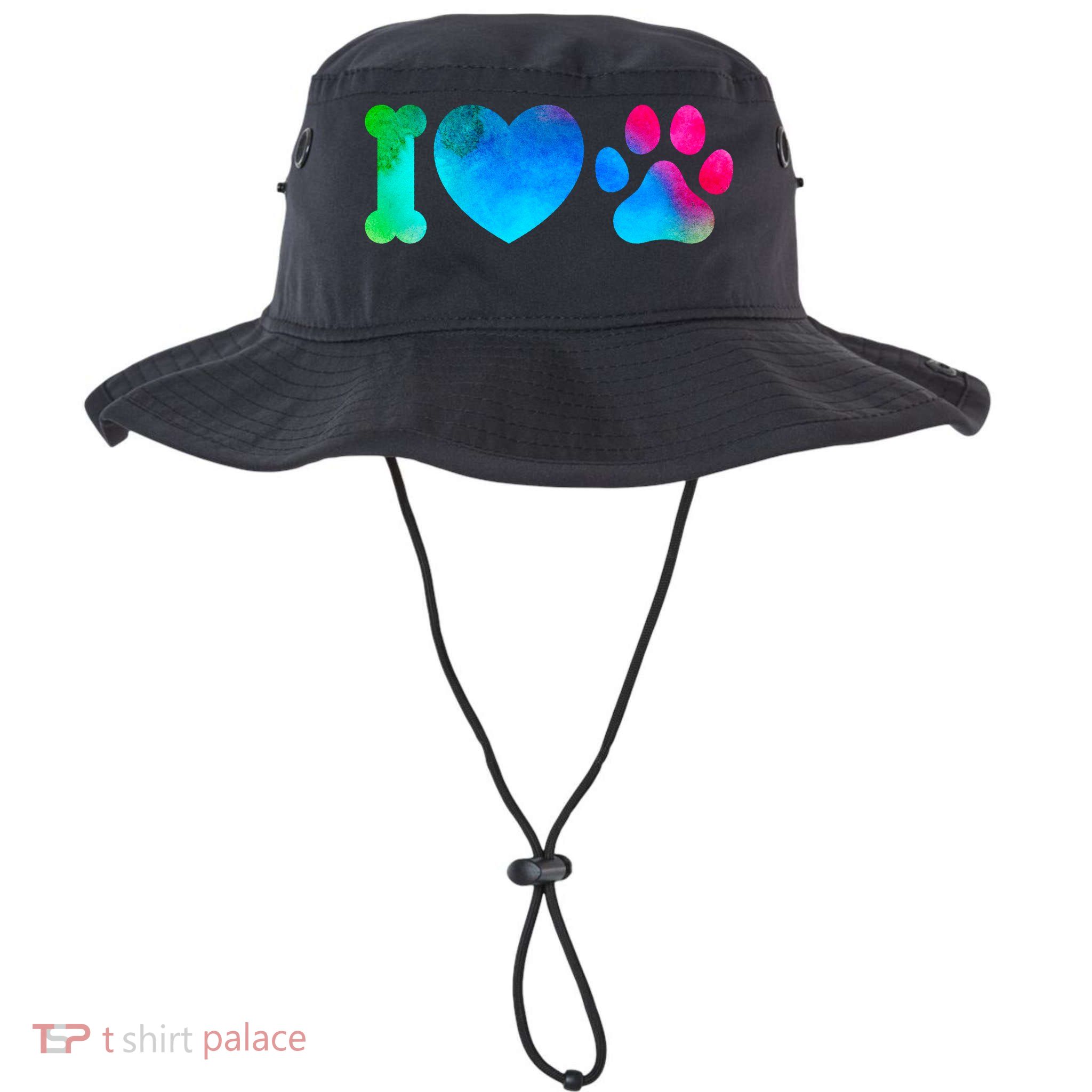 I Love My Dog Paw Print Colorful Legacy Cool Fit Booney Bucket Hat
