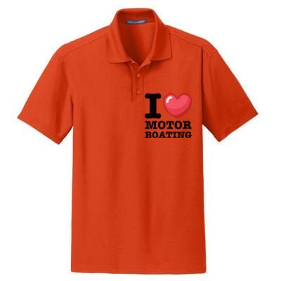 I Love Motor Boating Funny Sailor Sailing Sailboat Graphic Funny Gift Dry Zone Grid Polo