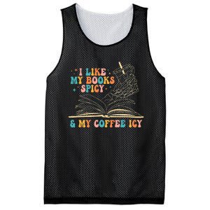 I Like My Books Spicy And My Coffee Icy Skeleton Hand Book Mesh Reversible Basketball Jersey Tank