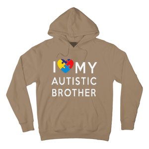 I Love My Autistic Brother Autism Awareness Heart Hoodie