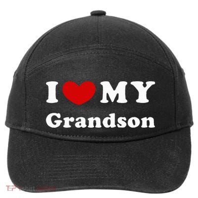 I Love My Grandson 7-Panel Snapback Hat