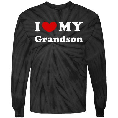 I Love My Grandson Tie-Dye Long Sleeve Shirt